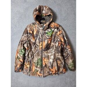 Realtree Edge Camo Hunting Jacket Insulated XL Hood Parka Jacket Full Zip